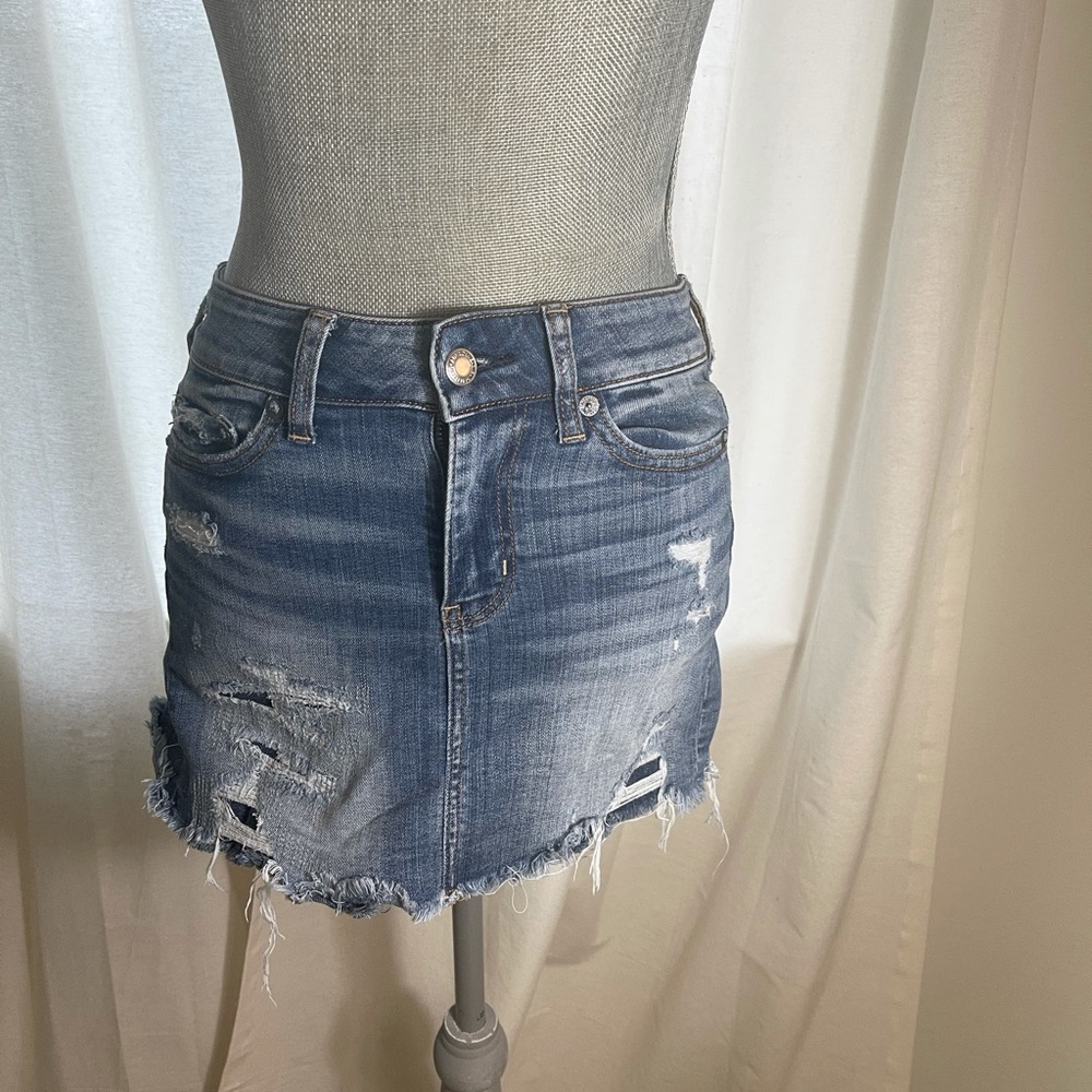 Denim mini skirt